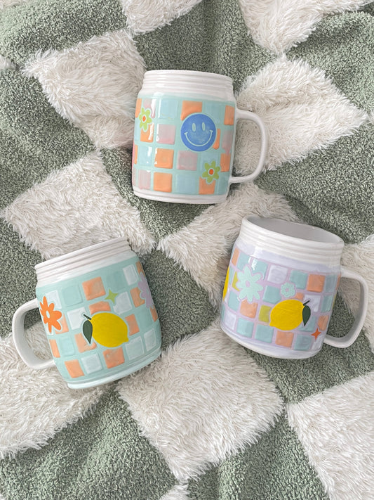 Checkered Mason Mugs